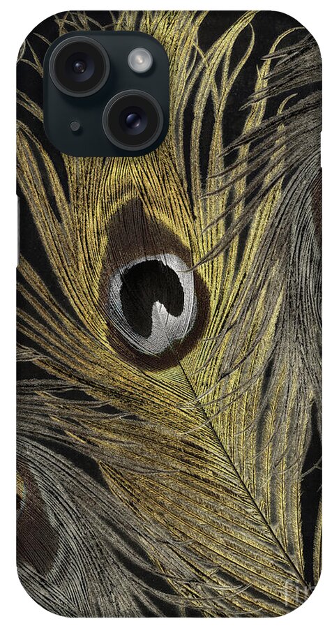 Peacock Feather iPhone Case featuring the painting Fashion Feathers II by Mindy Sommers