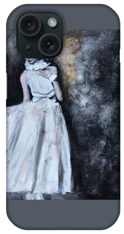 Vintage iPhone Case featuring the painting Fashion Model by Denice Palanuk Wilson