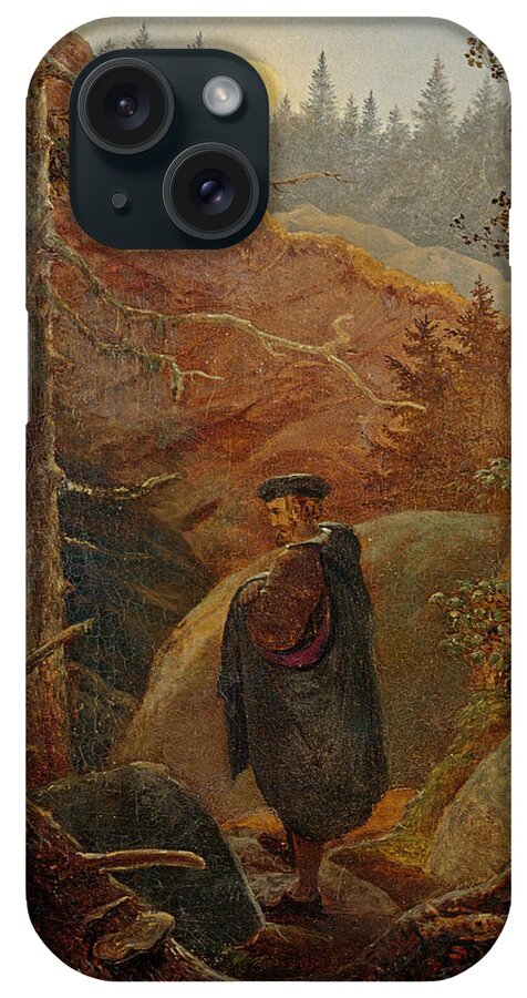 Carl Gustav Carus iPhone Case featuring the painting Faust in the Mountains by Carl Gustav Carus