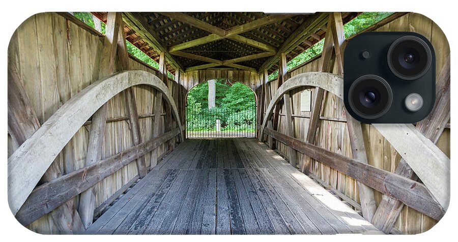 Bridge iPhone Case featuring the photograph Feedwire Covered Bridge - Carillon Park Dayton Ohio by Jack R Perry