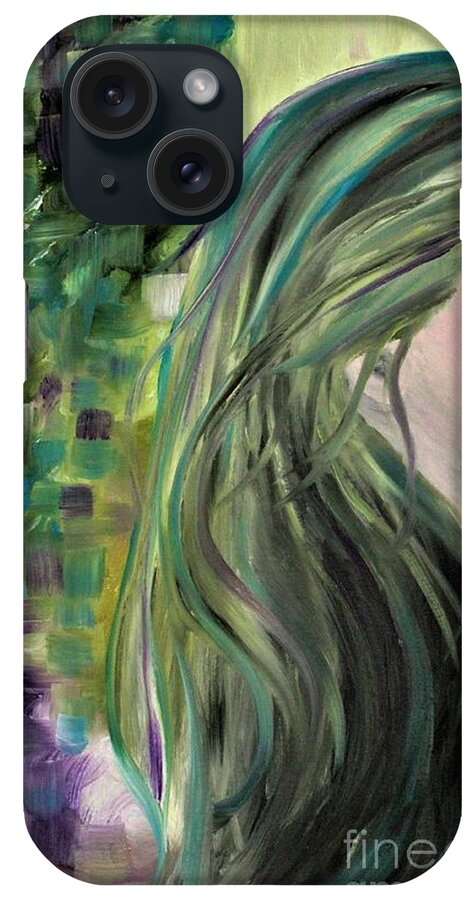 Hair iPhone Case featuring the painting Feel The Acid Rain by Tracey Lee Cassin