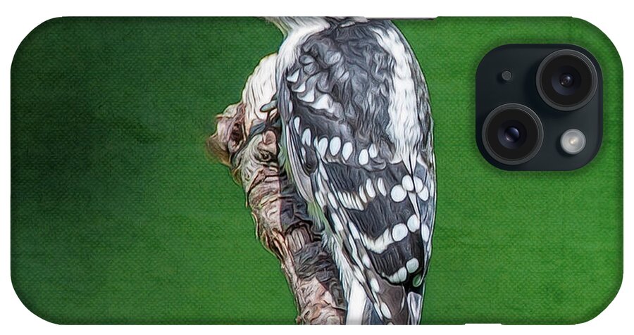 Bird iPhone Case featuring the photograph Female Downy Woodpecker by Cathy Kovarik