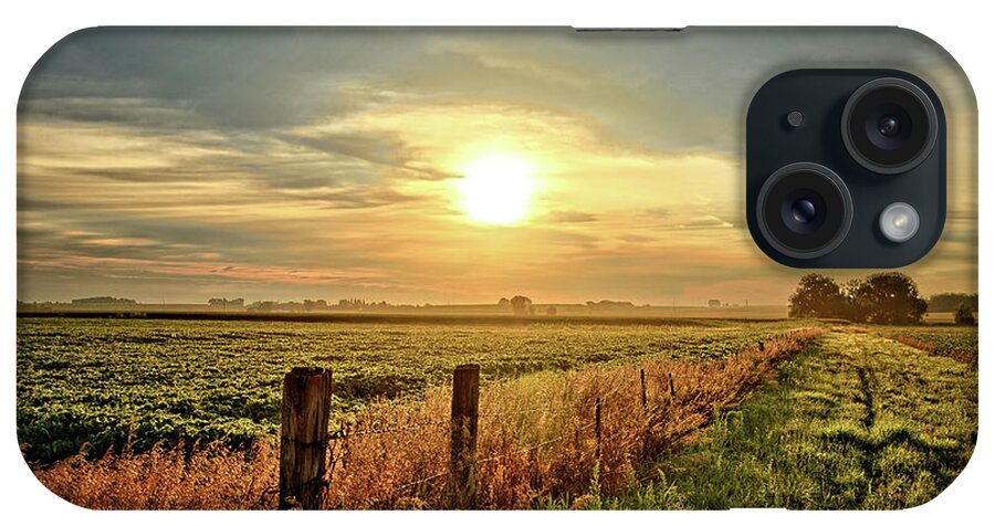 Sunrise iPhone Case featuring the photograph Fence Line Sunrise by Bonfire Photography