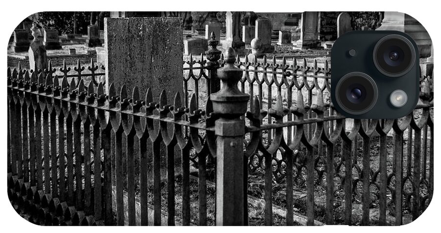 Cemetery iPhone Case featuring the photograph Fenced Grave by James L Bartlett
