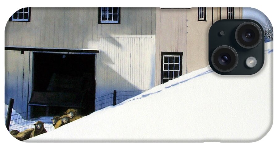 Barn iPhone Case featuring the painting Fenced In by Denny Bond