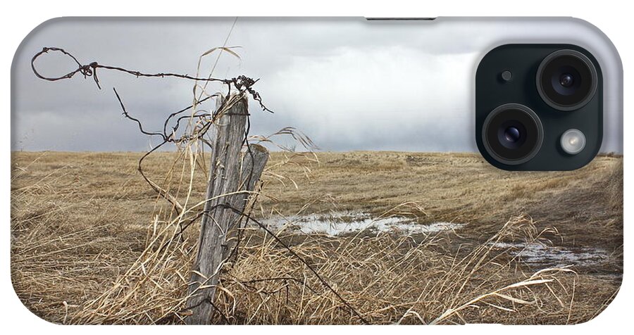 Rural iPhone Case featuring the photograph Fencepost by Linda Bianic