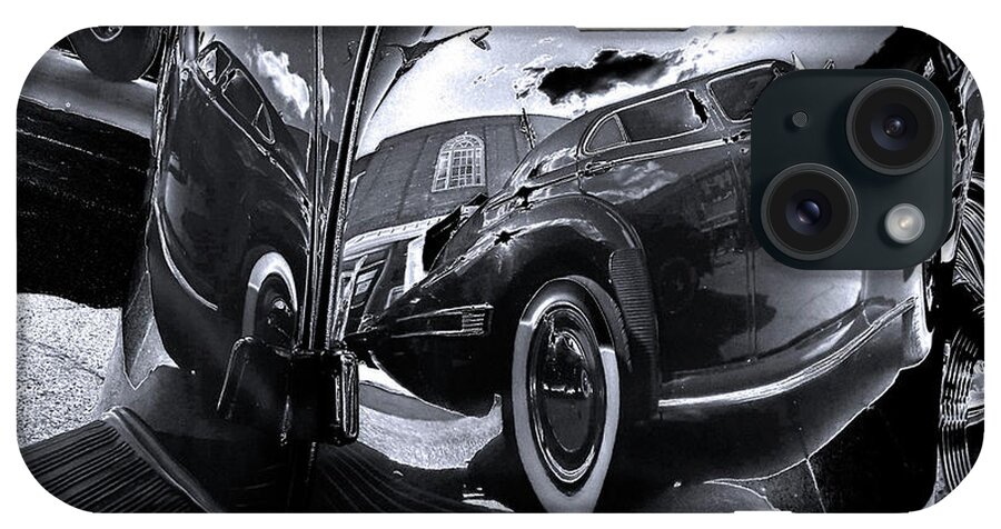 Black And White Photography iPhone Case featuring the photograph Fender Bender by Sue Stefanowicz