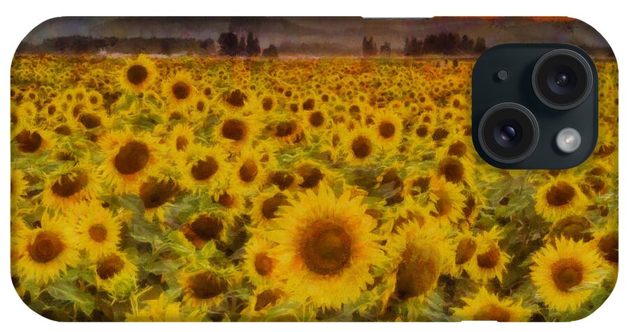 Sunflower iPhone Case featuring the photograph Field of Sunflowers by Mark Kiver