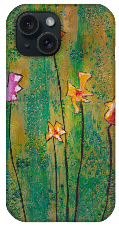 Flowers iPhone Case featuring the painting Fields of Joy re mastered by Patricia Cleasby