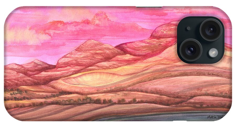 Adria Trail iPhone Case featuring the painting Fiery Sky by Adria Trail