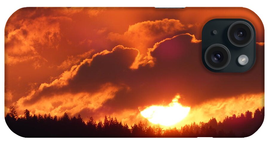 Sunset iPhone Case featuring the photograph Fiery Sunset 1 by Charles Robinson
