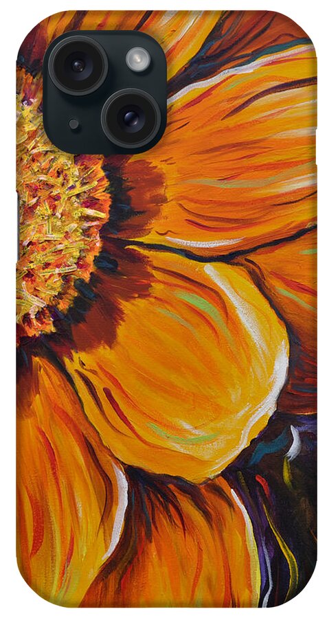 Painted Daisy iPhone Case featuring the painting Fiesta of Courage by Lisa Jaworski