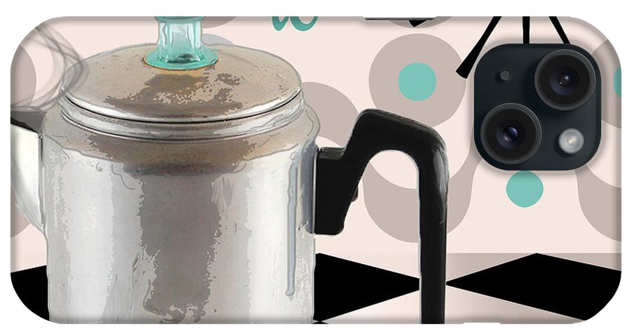 Fifties iPhone Case featuring the painting Fifties Kitchen Coffee Pot Perk Coffee by Mindy Sommers
