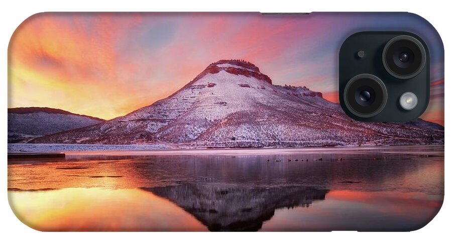 Flatiron Reservoir iPhone Case featuring the photograph Fire and Ice - Flatiron Reservoir, Loveland Colorado by Ronda Kimbrow
