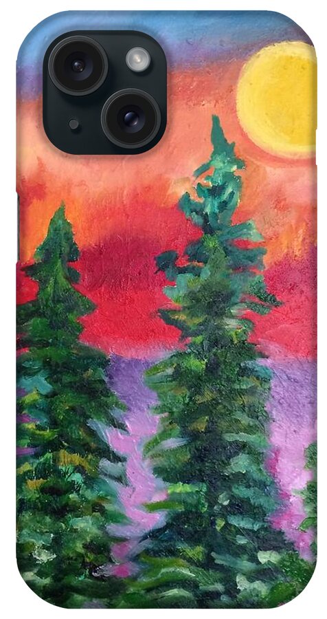 Oil Painting iPhone Case featuring the painting Fire in the Sky by Judy Dimentberg