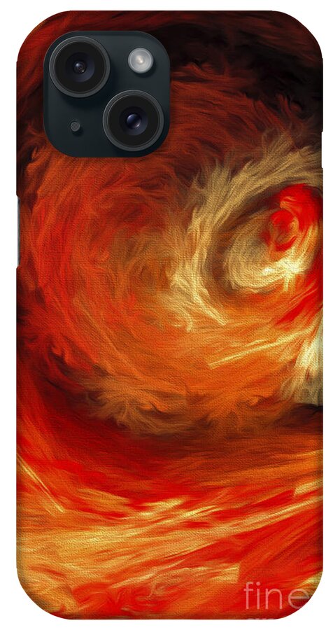 Andee Design Abstract iPhone Case featuring the digital art Fire Storm Abstract by Andee Design