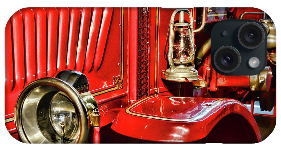 Fireman iPhone Case featuring the photograph Fireman-Vintage Fire Truck by Paul Ward
