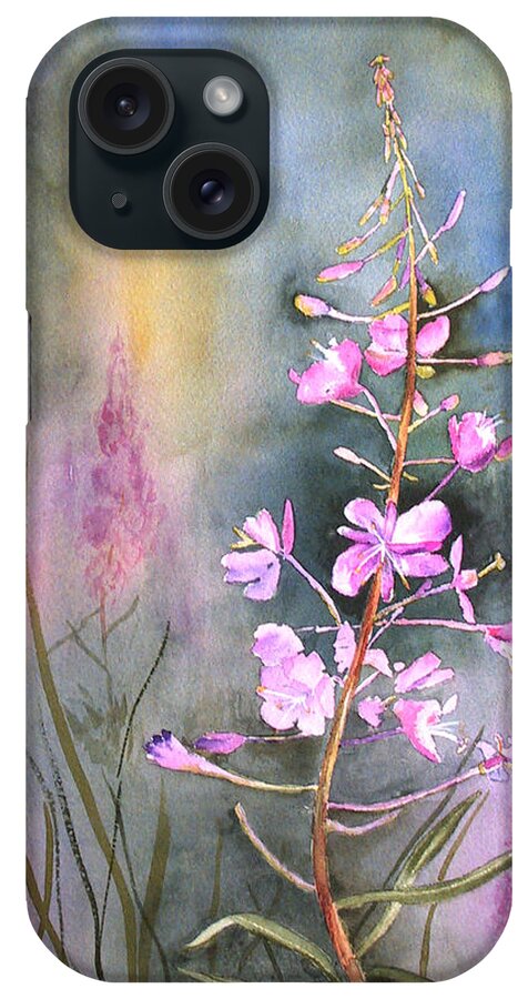 Flower iPhone Case featuring the painting Fireweed by Marsha Karle