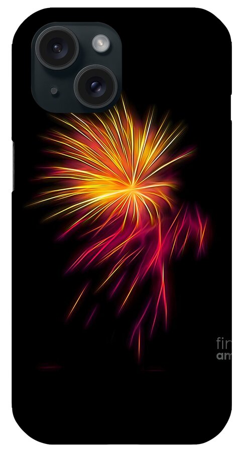 Tote Bags-throw Pillows-modern-contemporary-fractal Art iPhone Case featuring the photograph Fireworks Abstract Nbr 1 by Scott Cameron