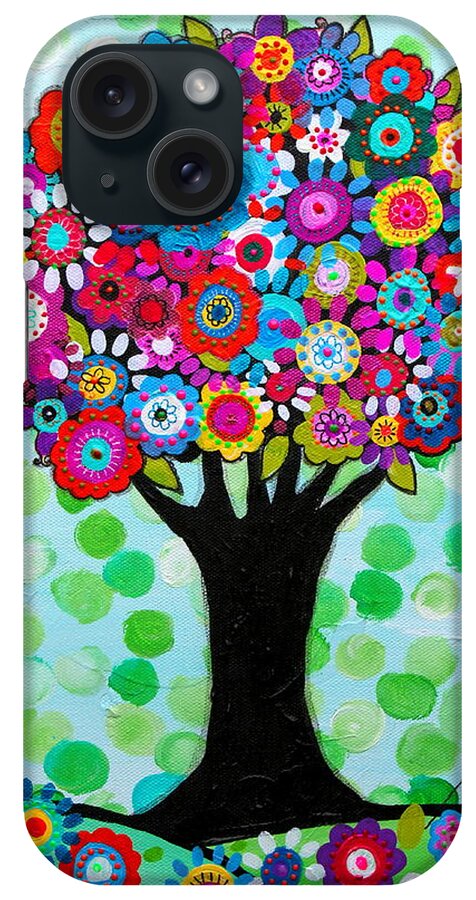Tree Of Life iPhone Case featuring the painting First Day Of Spring by Pristine Cartera Turkus