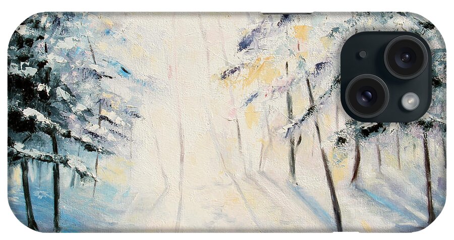 Winter iPhone Case featuring the painting First Light by Meaghan Troup