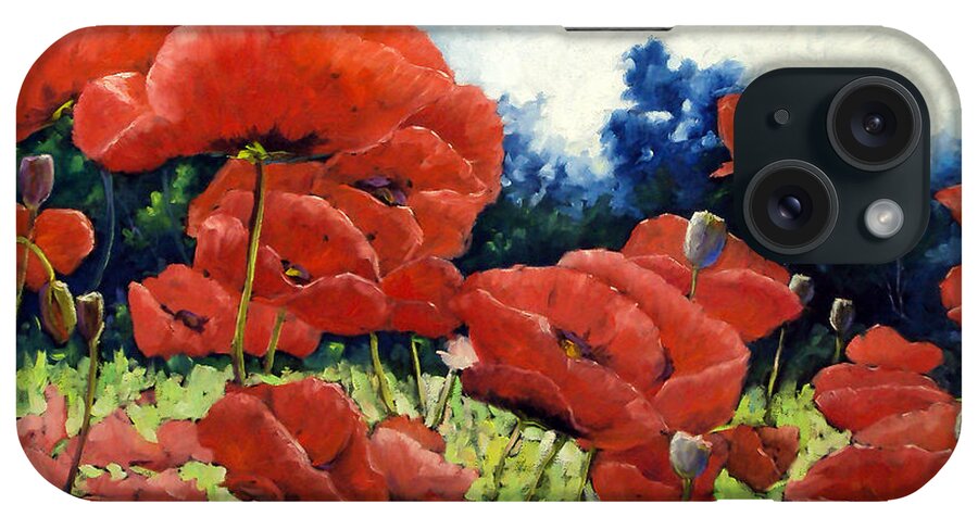 Poppies iPhone Case featuring the painting First Of Poppies by Richard T Pranke