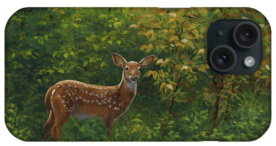 Whitetail Deer iPhone Case featuring the painting First Summer by Guy Crittenden