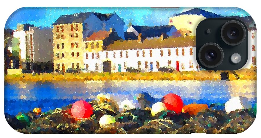 Galway iPhone Case featuring the painting Wall art Fish buoys claddagh galway ireland by Mary Cahalan Lee - aka PIXI