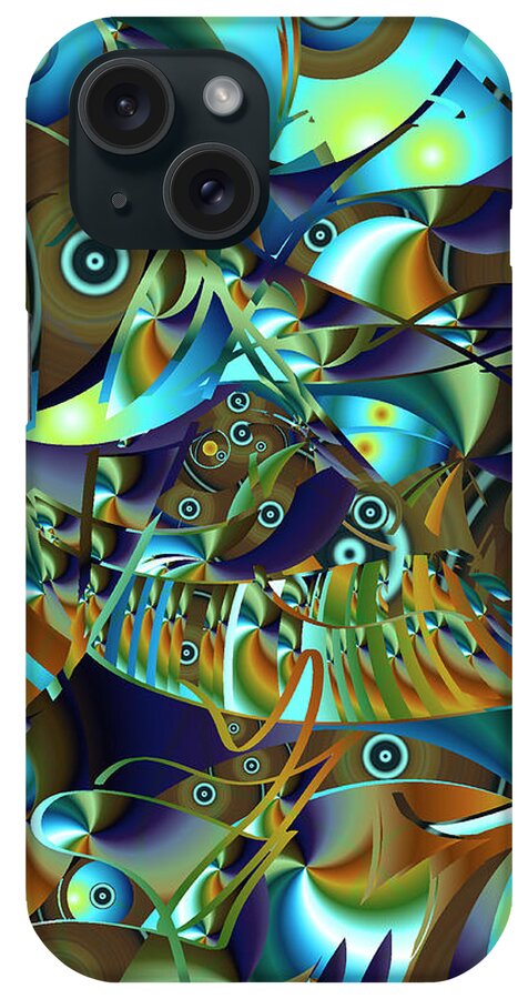 Digital Art iPhone Case featuring the digital art Fish Fiesta by Lynda Lehmann