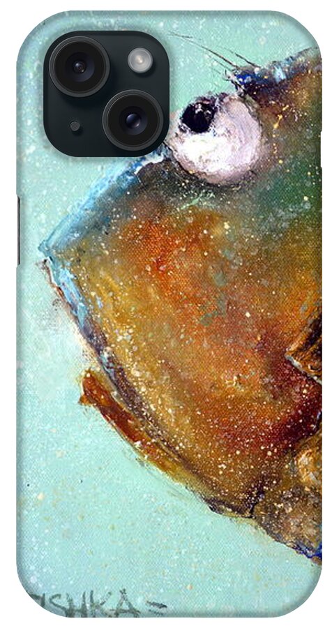 Russian Artists New Wave iPhone Case featuring the painting Fish-Ka 1 by Igor Medvedev