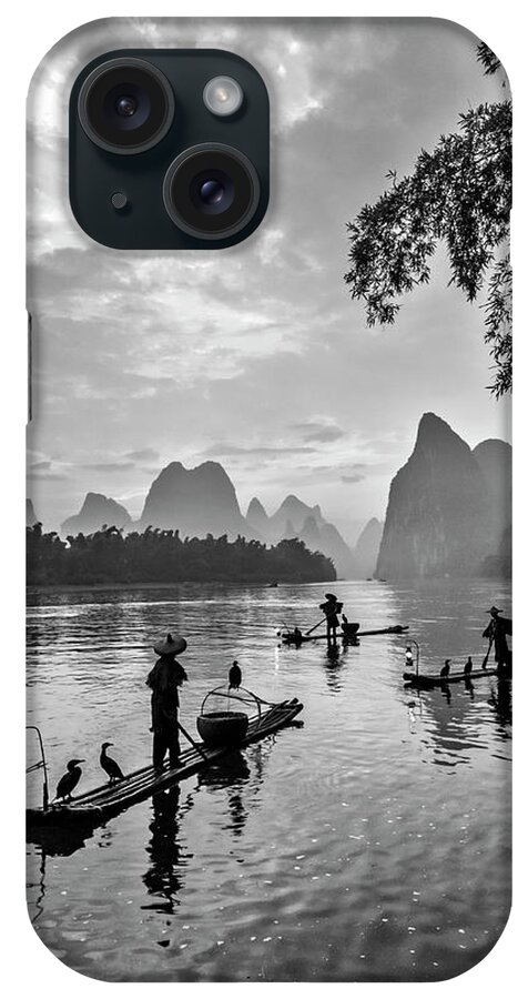 China iPhone Case featuring the photograph Fishermen at dawn. by Usha Peddamatham