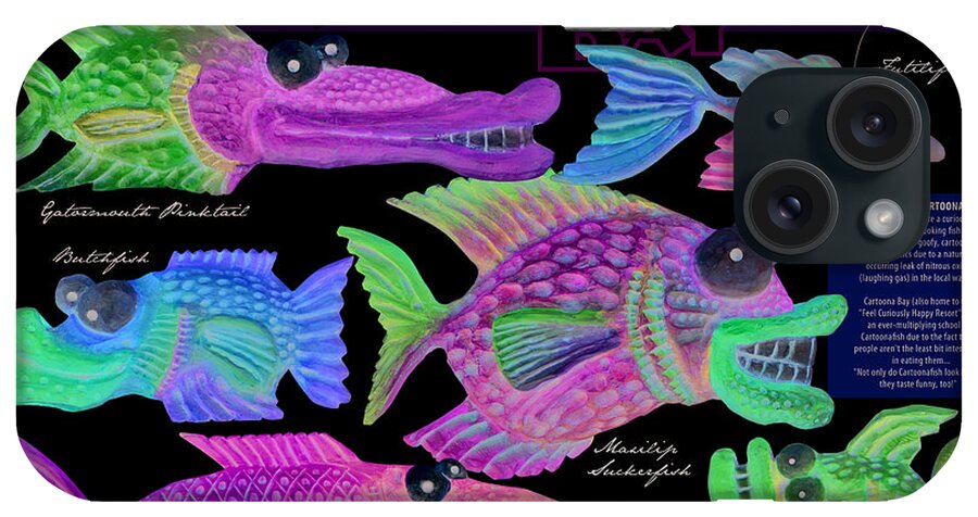 Fish iPhone Case featuring the digital art Fishes of Cartoona Bay Poster by Tim Nyberg