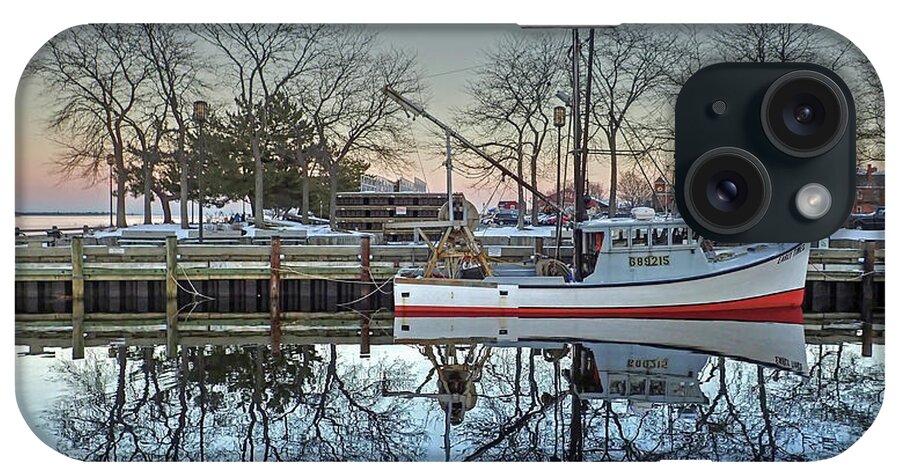 Newburyport Harbor Dock Waterfront Fishing Boat Merrimack River Massachusetts Newbury iPhone Case featuring the photograph Fishing Boat at Newburyport by Wayne Marshall Chase