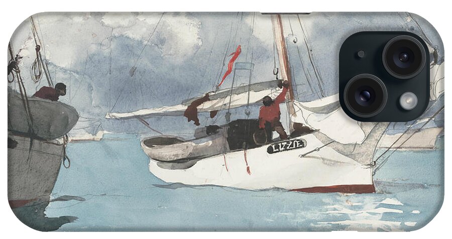 19th Century American Painters iPhone Case featuring the painting Fishing Boats, Key West by Winslow Homer