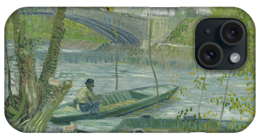 Van Gogh iPhone Case featuring the painting Fishing in Spring, the Pont de Clichy by Vincent Van Gogh