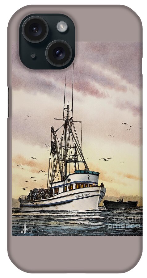 Watercolors iPhone Case featuring the painting Fishing Vessel Yankee Boy by James Williamson