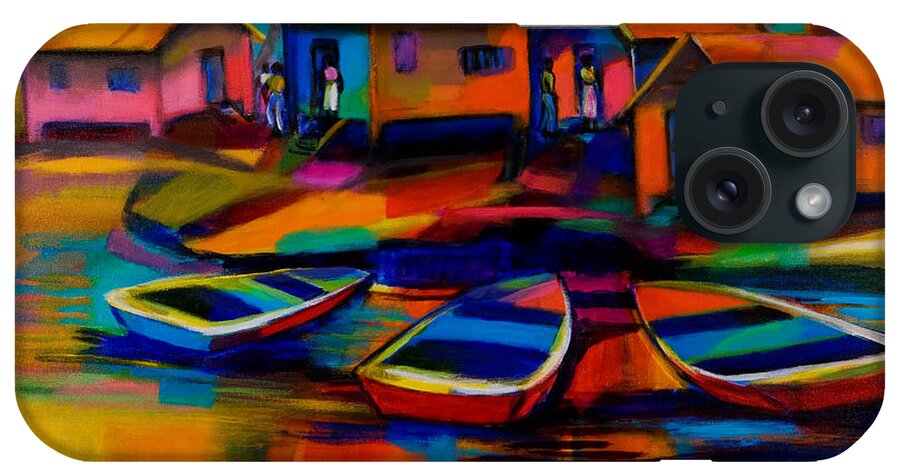 Fishing iPhone Case featuring the painting Fishing Village by Cynthia McLean