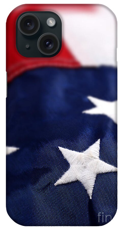 Us Usa Flag Old Glory Colors Red White Blue iPhone Case featuring the photograph Flag 0108 by Ken DePue