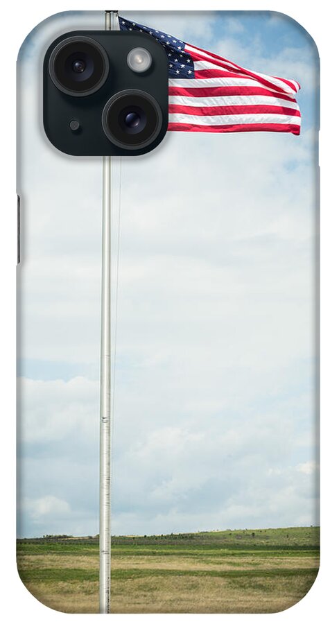 Flight 93 National Memorial iPhone Case featuring the photograph Flag at 93 by Tim Fitzwater