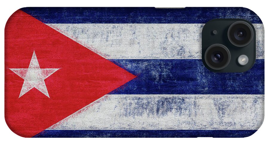 Cuba iPhone Case featuring the digital art Flag of Cuba Grunge by Roy Pedersen