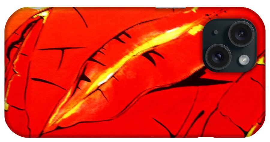 Abstract iPhone Case featuring the painting Flame by Gloria Dietz-Kiebron