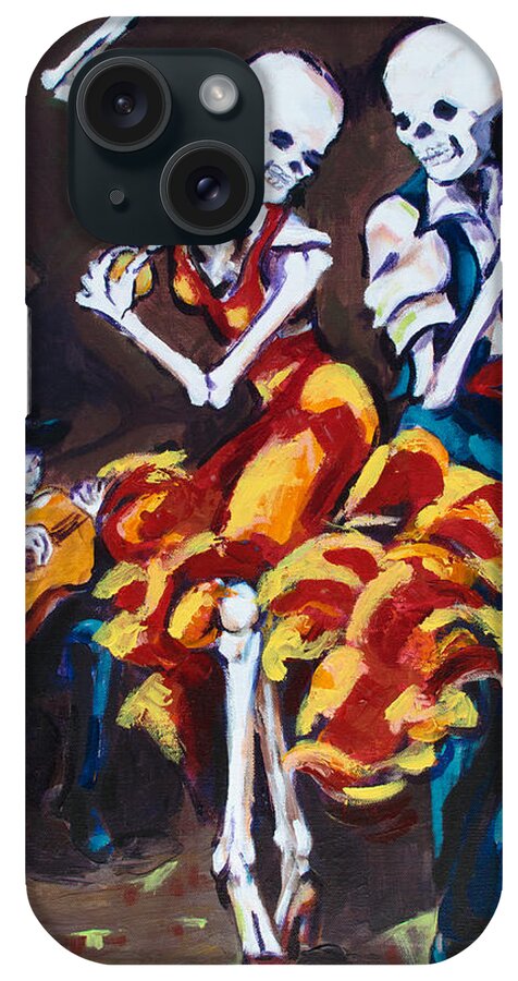 Dia De Los Muertos iPhone Case featuring the painting Flamenco Dancers II by Sharon Sieben