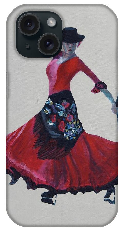 Flamenco iPhone Case featuring the painting Flamenco by Mike Jenkins