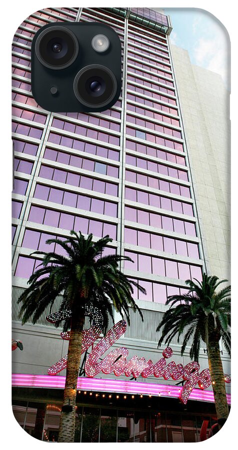 Flamingo iPhone Case featuring the photograph Flamingo Hotel neon Sign Las Vegas by Marilyn Hunt