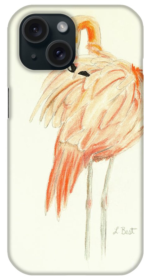 Flamingo iPhone Case featuring the painting Flamingo by Laurel Best