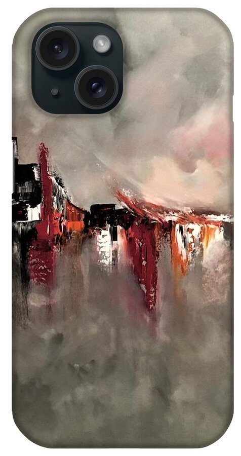 Abstract iPhone Case featuring the painting Fleeting by Soraya Silvestri