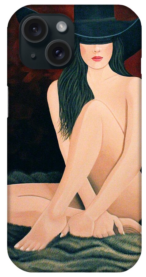 Cowgirl On Fur iPhone Case featuring the painting Flesh On Fur by Lance Headlee
