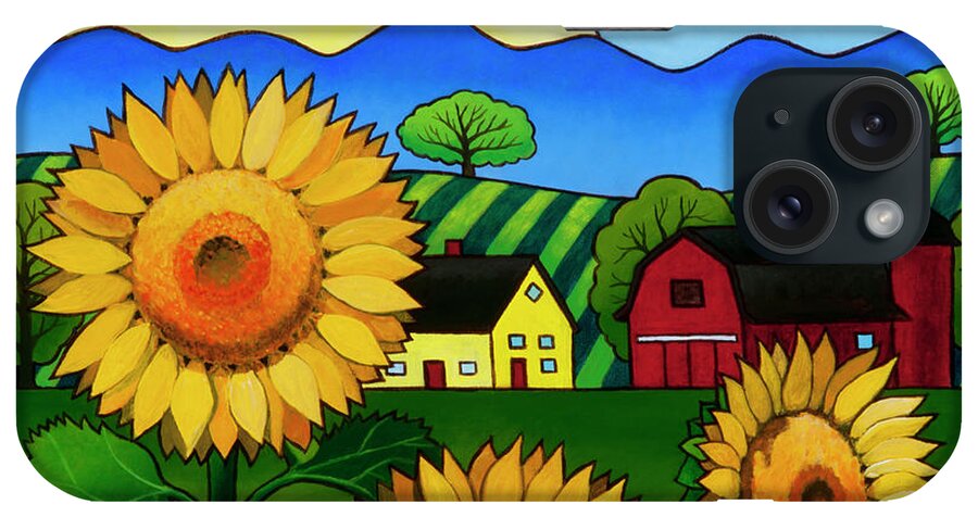 Sunflower iPhone Case featuring the painting Fleur du Soleil by Stacey Neumiller
