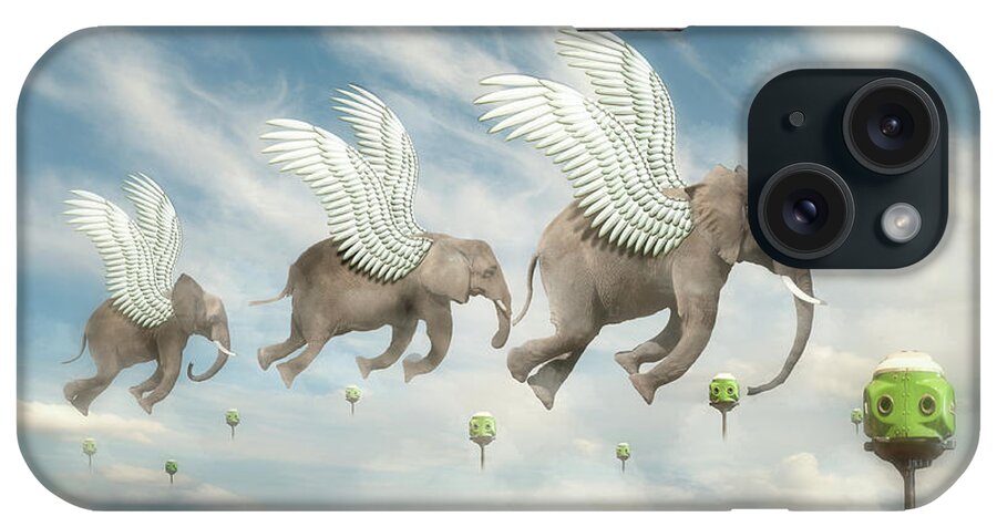 Elephant iPhone Case featuring the digital art Flight Path by Nathan Wright