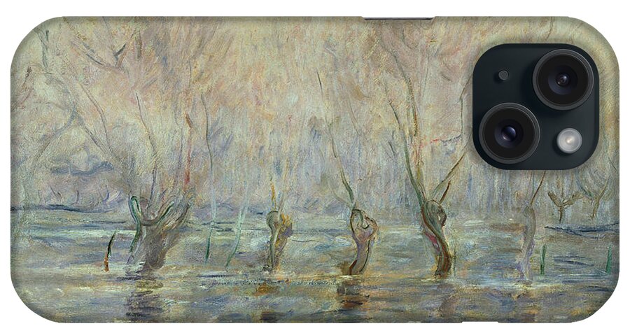 Claude Monet iPhone Case featuring the painting Flood in Giverny by Claude Monet